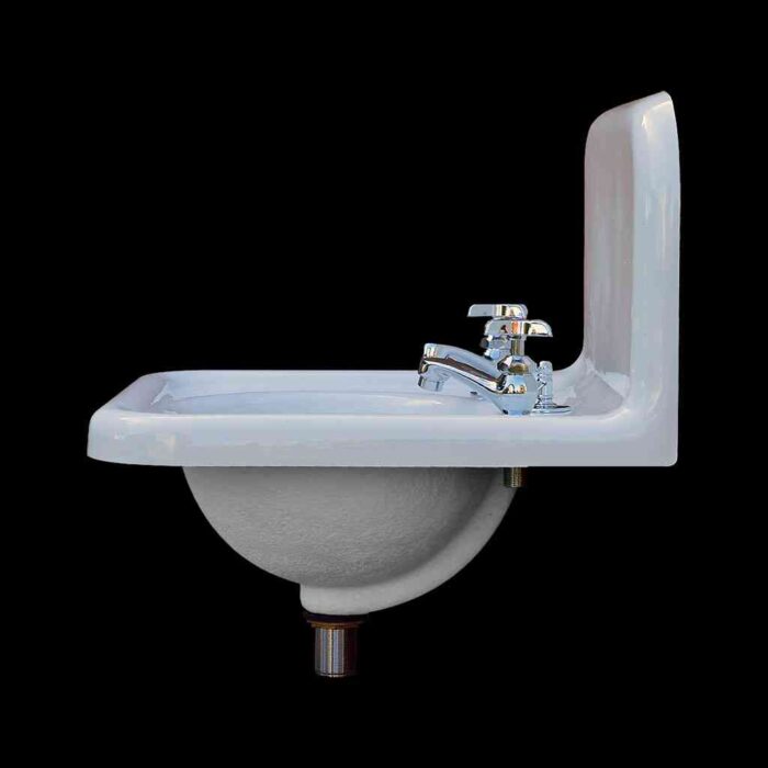 nbi vintage reproduction bathroom sink model bs2018 side view