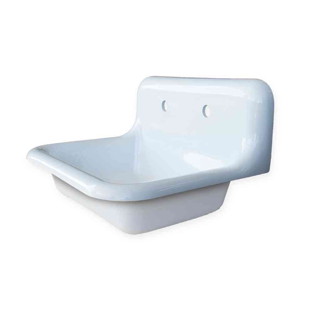 Wall Mount 24″ High Back Bath Sink - Spare White - NBI Drainboard